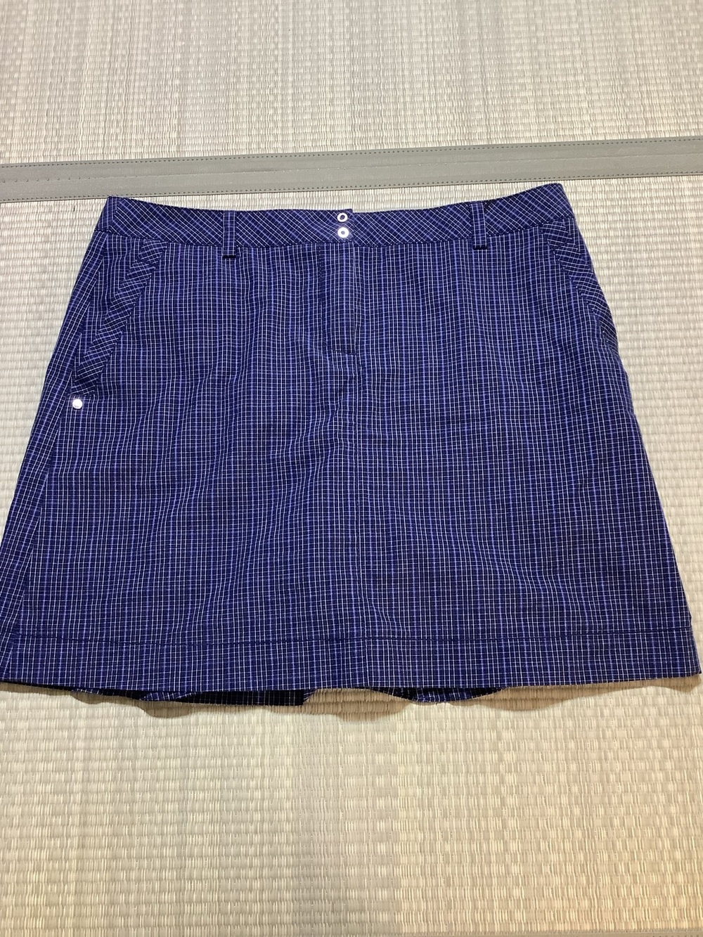 Annika Cutter and Buck Check Pattern Skort Blue/Black size 12 Golf Tennis Active